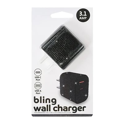 Trendy Dual Port Wall Charger, USB-A & USB-C