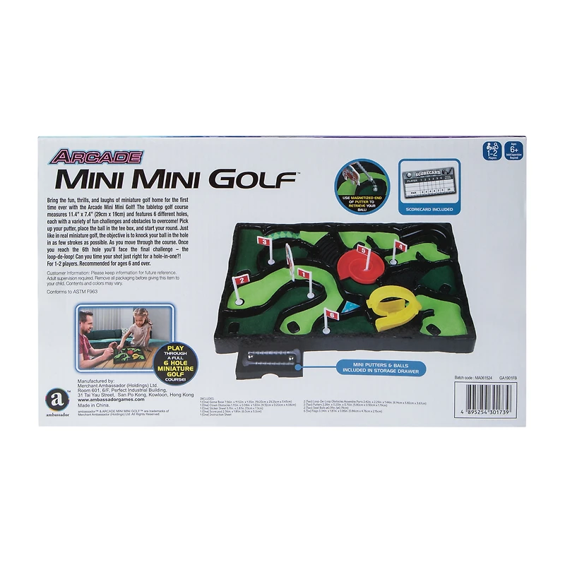 Arcade Mini Golf Board Game 17-Pieces