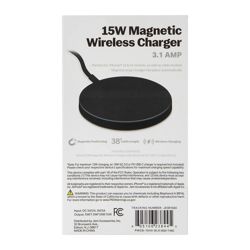 15W Magnetic Wireless Charger 38in