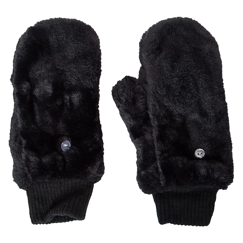 Faux Fur Flip-Top Mittens