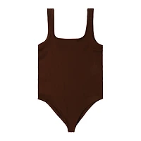 Square-Neck Ribbed Bodysuit