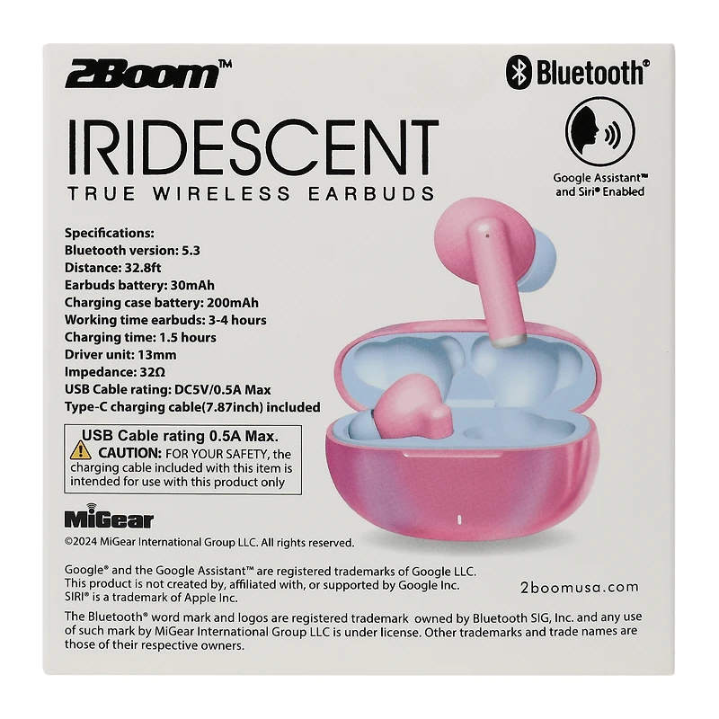 Iridescent True Wireless Earbuds & Case