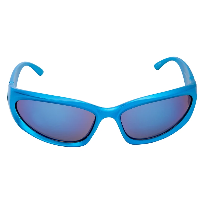 Ladies Metallic Mirror Sports Wrap Sunglasses
