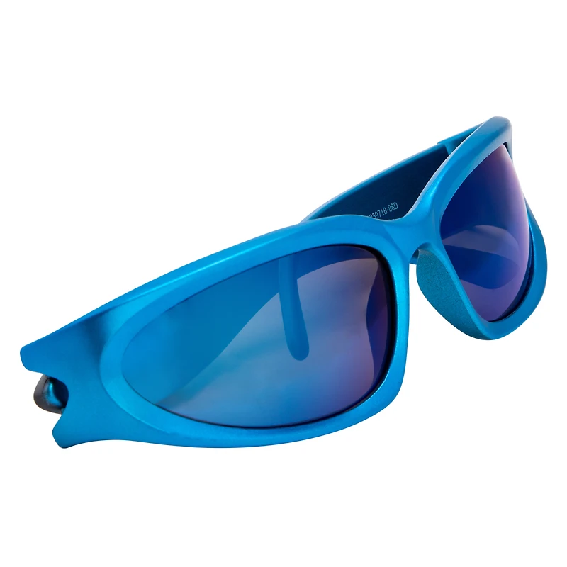Ladies Metallic Mirror Sports Wrap Sunglasses