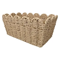 Scallop Woven Paper Storage Bin 12in x 8in