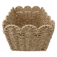 Scallop Woven Paper Storage Bin 12in x 8in