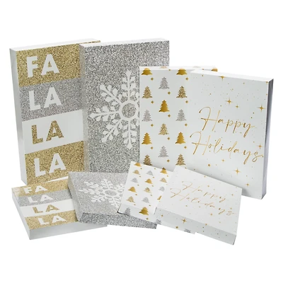Glitter Christmas Gift Boxes 8-Count