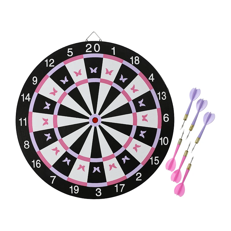 Pink Butterfly Dartboard Game 15.7in