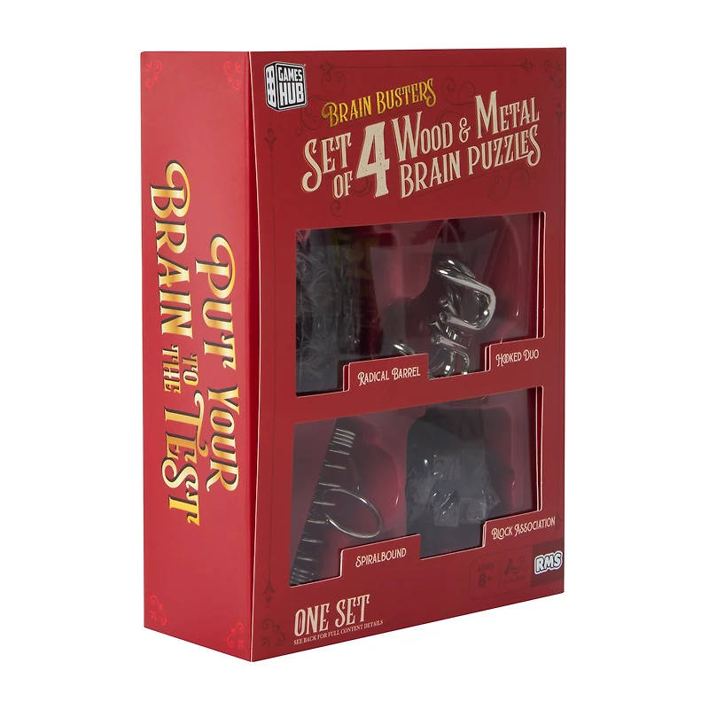 Brain Busters Wood & Metal Brain Puzzles 4-Pack