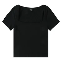 Seamless Square-Neck Ribbed Top