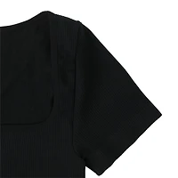 Seamless Square-Neck Ribbed Top
