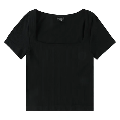 Seamless Square-Neck Ribbed Top