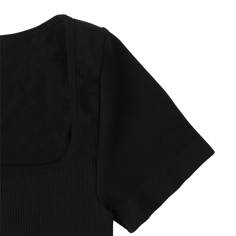 Seamless Square-Neck Ribbed Top