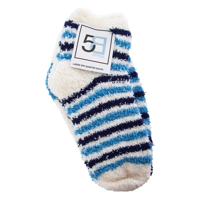 Ladies Cozy Quarter Socks 5-Pack
