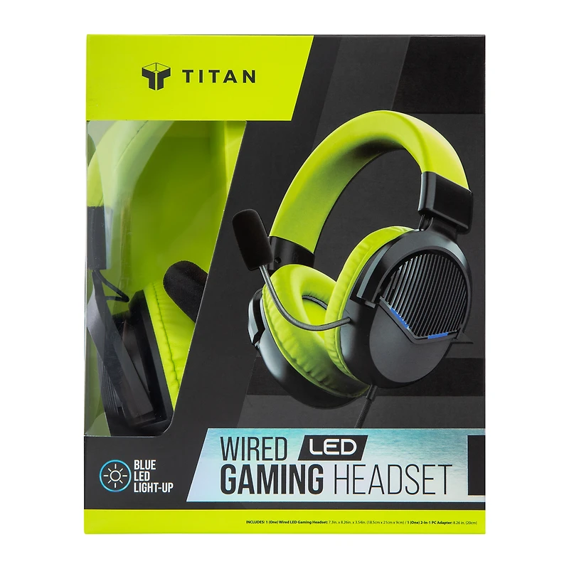 Titan Wired LED Gaming Headset With Mic