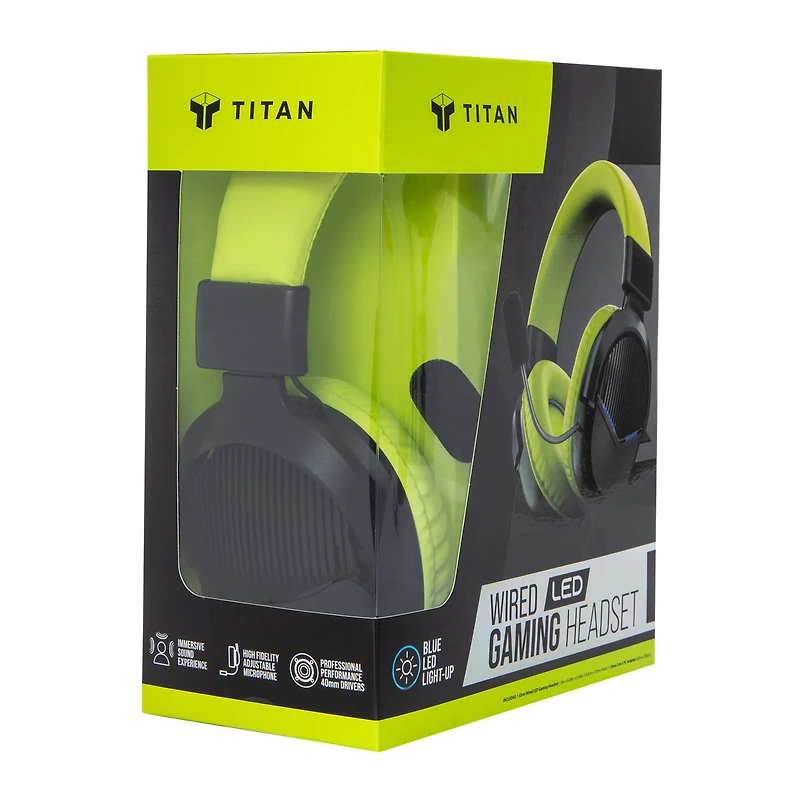 Titan Wired LED Gaming Headset With Mic