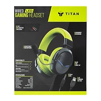 Titan Wired LED Gaming Headset With Mic