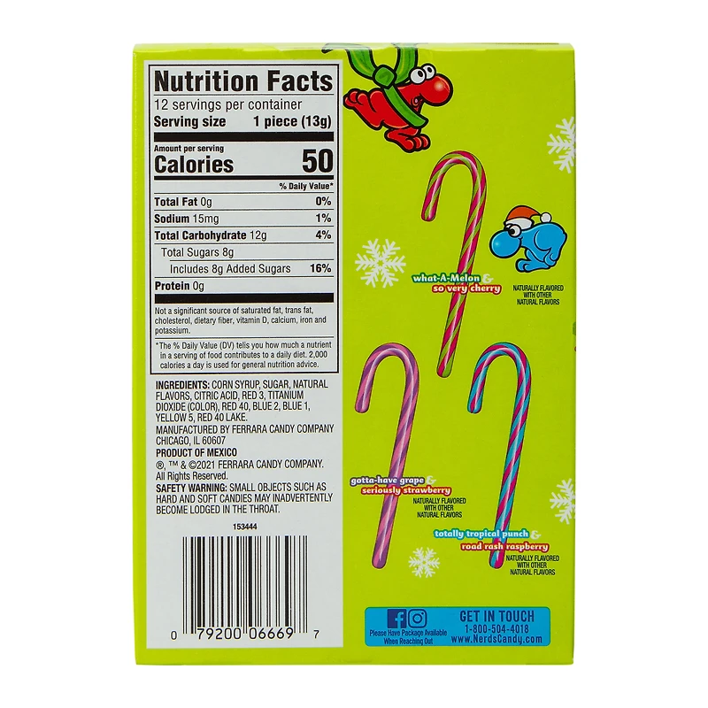 Nerds® Tangy Candy Canes 12-count box
