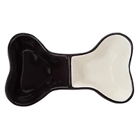 Ceramic Bone Double Diner Dog Bowl 10in x 5.5in