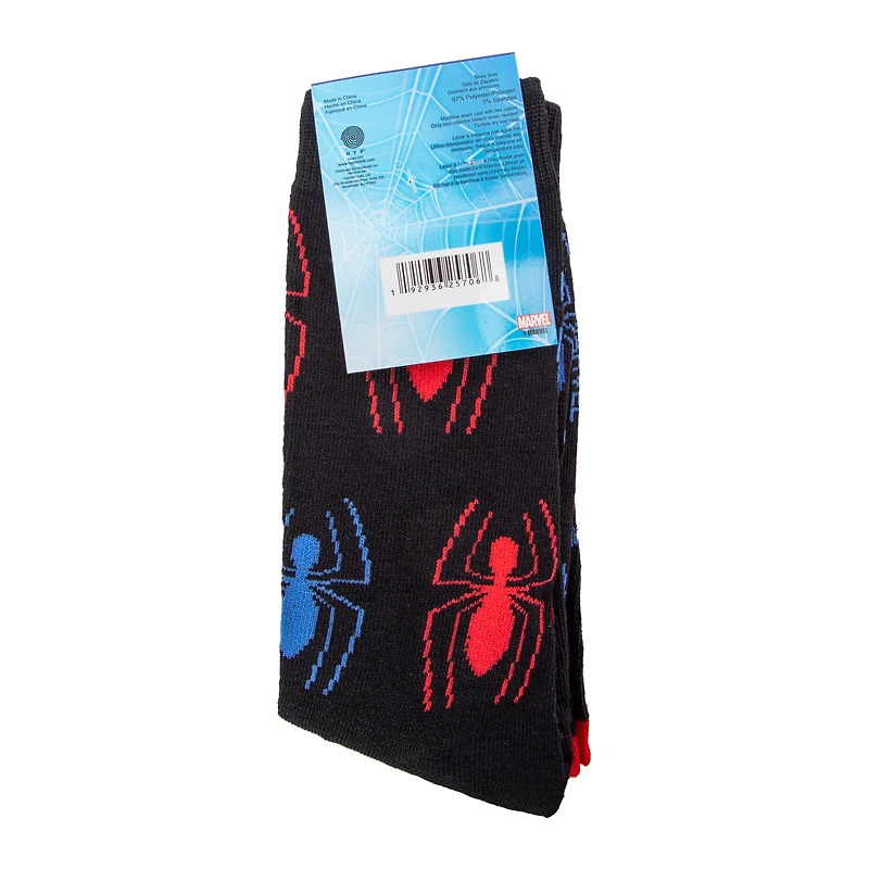 Mens Marvel Spider-Man Crew Socks 2-Pairs