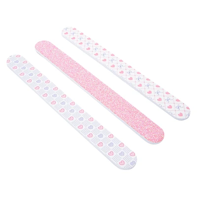 Pink Bow & Heart Nail Files 3-Count