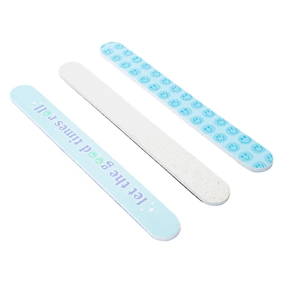 Glitter Happy Face 'Good Times' Nail File Set 3-Count