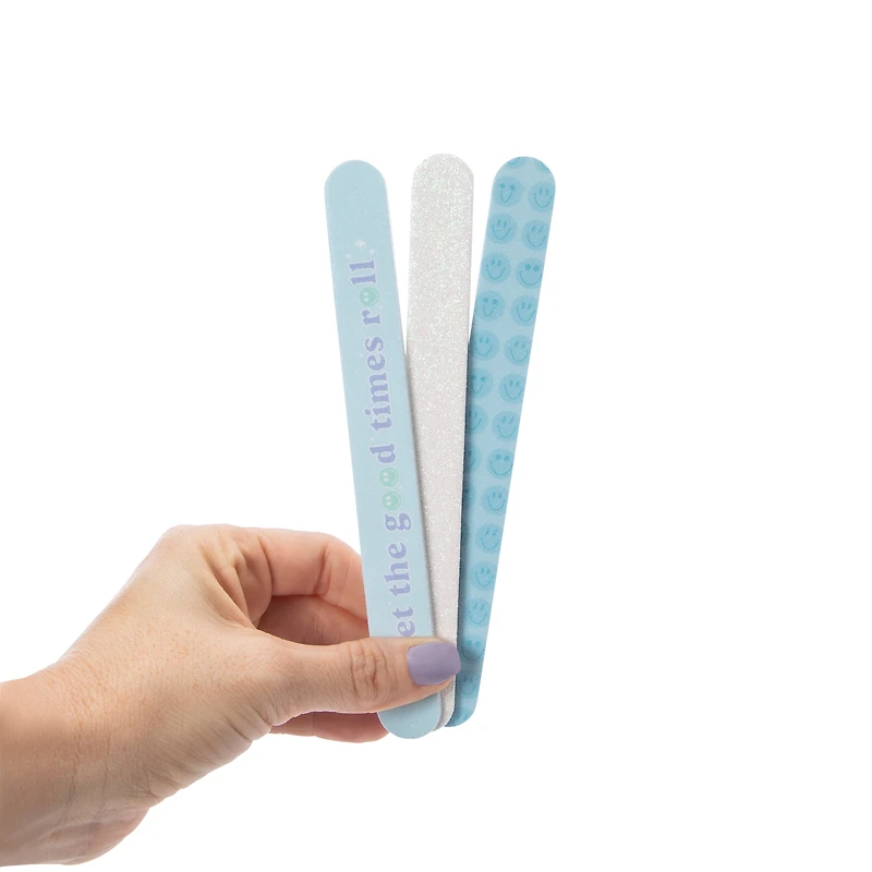 Glitter Happy Face 'Good Times' Nail File Set 3-Count