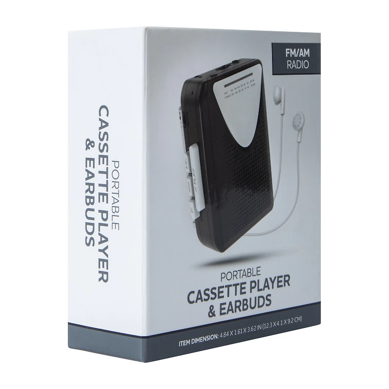 Portable Cassette Player & Earbuds