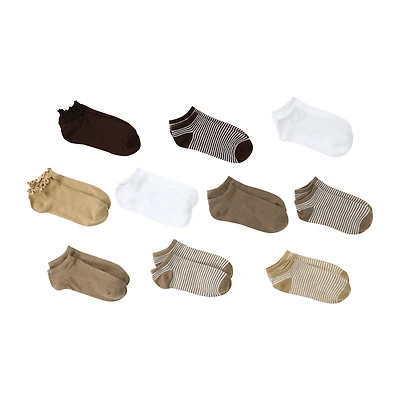 Ladies Low Cut Socks 10-Pack