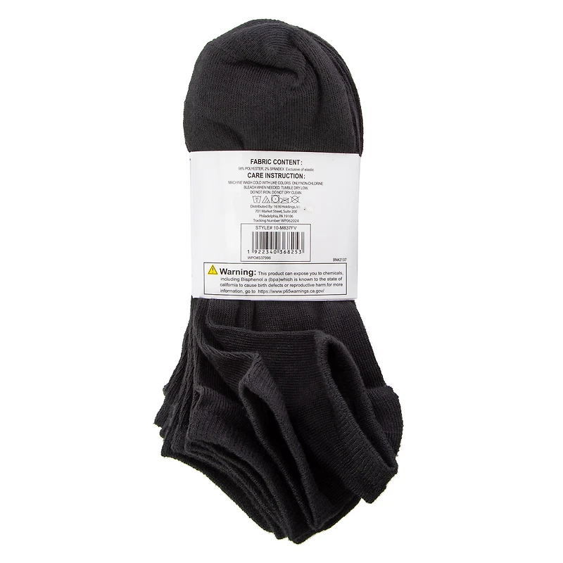 Mens Black Low-Cut Socks 10-Pack