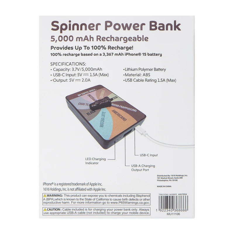 5000 mAh Spin The Wheel Power Bank