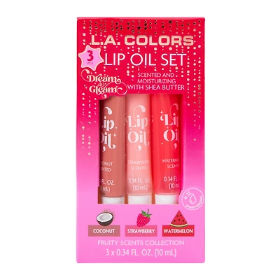 L.A. Colors® Dream To Gleam Lip Oil Set 3-Count