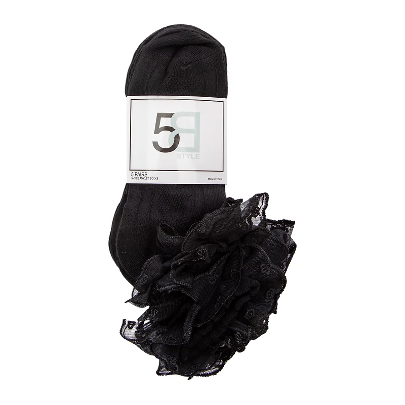 Ladies Anklet Socks 5-Pairs