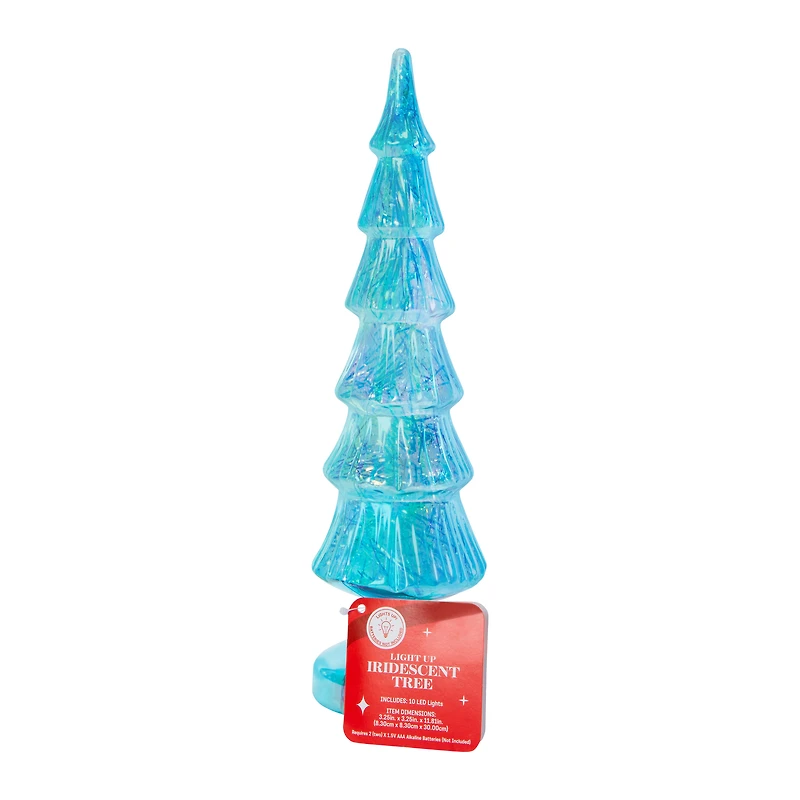 Light-Up Iridescent Christmas Tree 11.81in