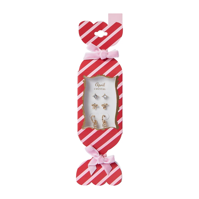 Birth Gemstone Earrings 3-Pairs