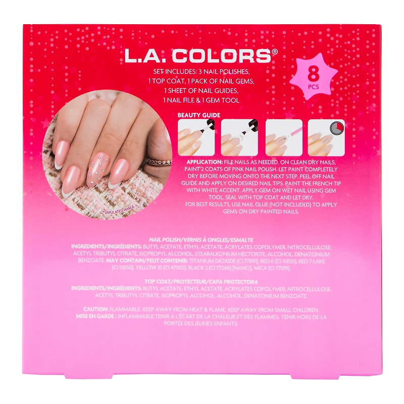 Glam Up French Tip Manicure & Gem Set 8-Piece