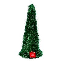 XL Tinsel Cone Christmas Tree 12in x 28in - Green