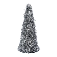 XL Tinsel Cone Christmas Tree 12in x 28in - Silver