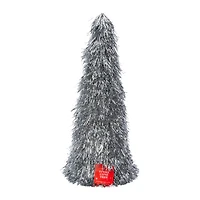 XL Tinsel Cone Christmas Tree 12in x 28in - Silver