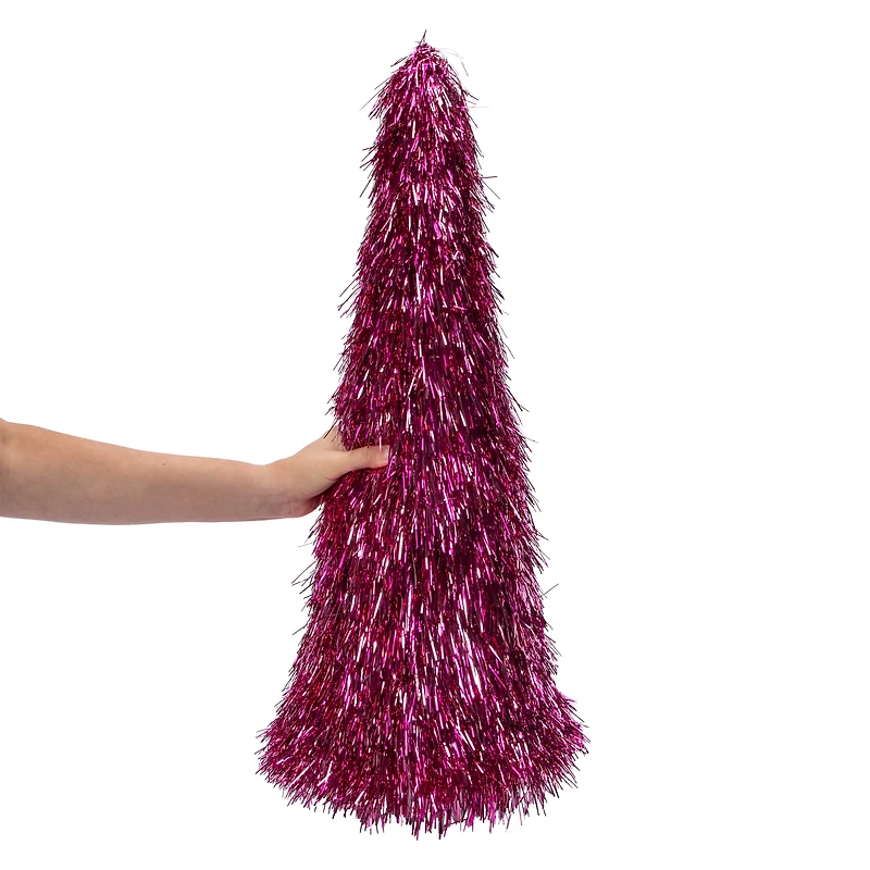 XL Tinsel Cone Christmas Tree 14.2in x 27.95in