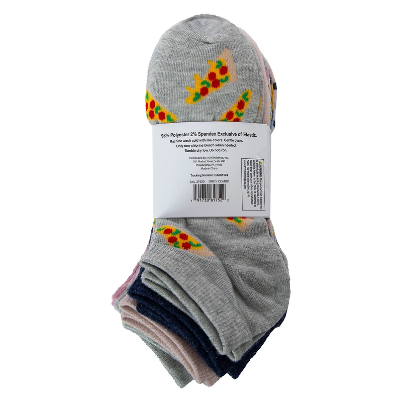 Ladies Foodie No-Show Socks 10-Pack