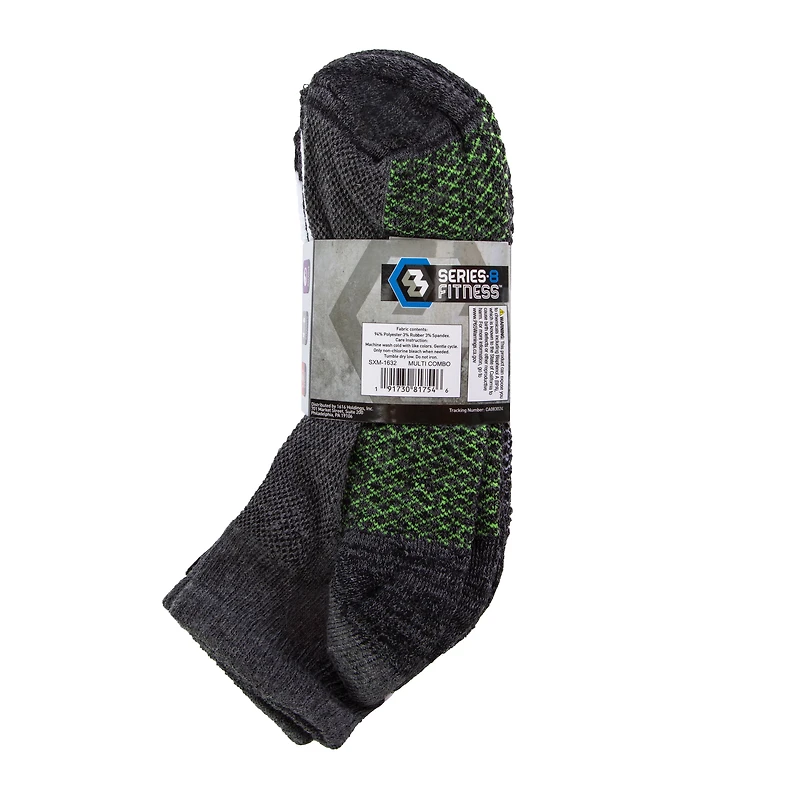 Series-8 Fitness™ Mens Performance Quarter Crew Socks 5-Pack