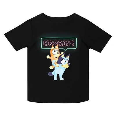 Kid's Bluey™ & Bingo 'Hooray!' Graphic Tee - Black