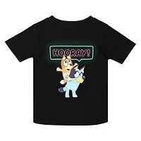 Kid's Bluey™ & Bingo 'Hooray!' Graphic Tee - Black