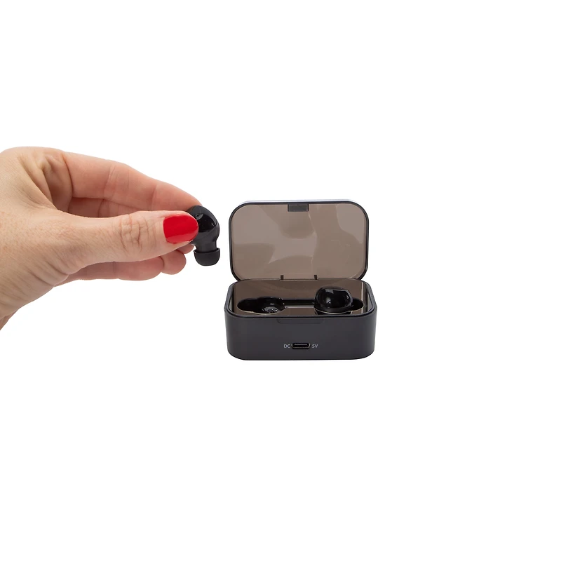24-Hour True Wireless Earbuds With Mic & Case