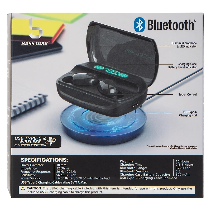 Bass Jaxx® True Wireless Earbuds