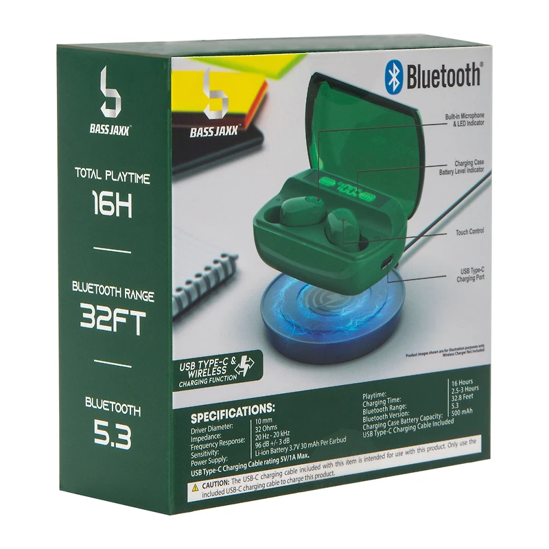 Bass Jaxx® True Wireless Earbuds