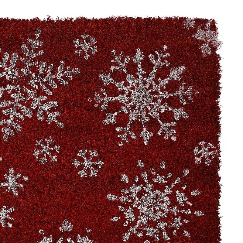 Holiday Snowflake Coir Mat 28in x 16in