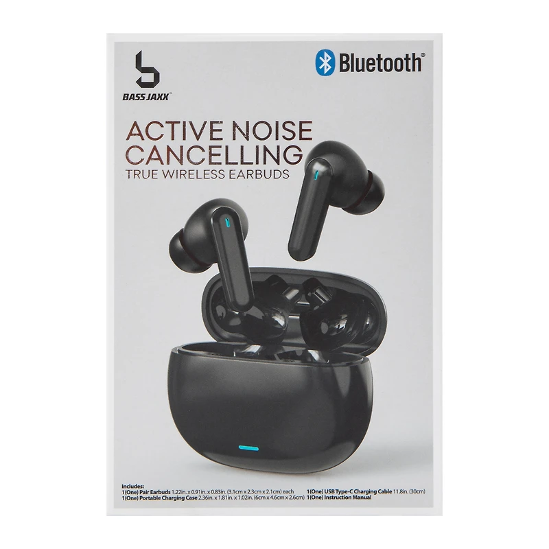 Active Noise Cancelling True Wireless Earbuds With Mic