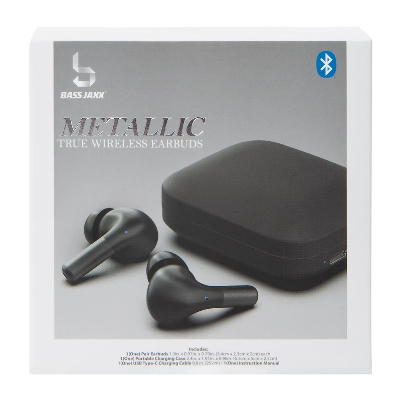 Bass Jaxx Metallic True Wireless Earbuds